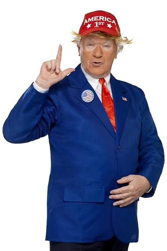 President Costume, Blue & Red, with Jacket, Tie, Hat & Pin Badges, (L) von Smiffys