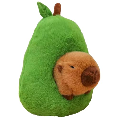 Générique Avocado Capybara – süßes weiches Popée aus Avocado Capybara, Plüschtier | süßes Capybara-Kissen, Cartoon-Plüschtier für Schlafzimmer, Erwachsene, flexibler Stoff, von Générique