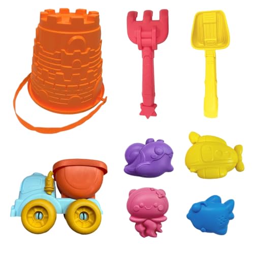 Générique Beach Toy Set, Bucket and Spade Kit, tragbare Sandbox Supplies, lustiges Design Sturdy Material Easy to Carry Family Activity Safe for Kids, 8,07 x 8,86 x 7,48 Zoll von Générique