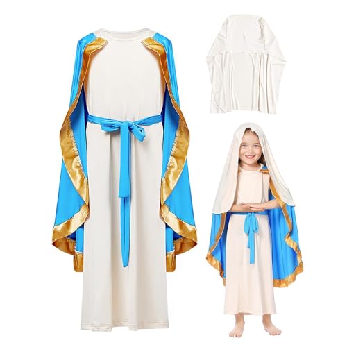 Générique Biblische Kleider für Kinder, Jungfrau Maria Kostüm-Blue Mary Kostüme für -shine in der Rampe Halloween-Cosplay für Mädchen und Mädchen Générique Biblische Kleider für Kinder, Jungfrau Maria Kostüm-Blue Mary Kostüme für -shine in der Rampe Halloween-Cosplay für Mädchen und Mädchen von Générique