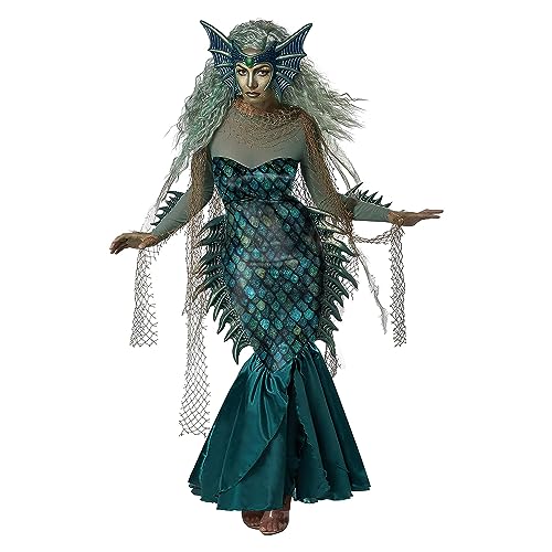 Generique - Böse-Meerjungfrau-Kostüm Meerhexe Halloween blau-grün - XS (36/38) von California Costumes