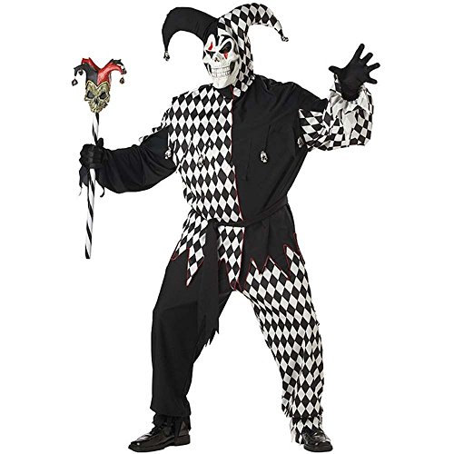 Generique - Böser Clown-Kostüm für Herren Harlekin Halloween-Kostüm schwarz-weiss - XXL von California Costumes