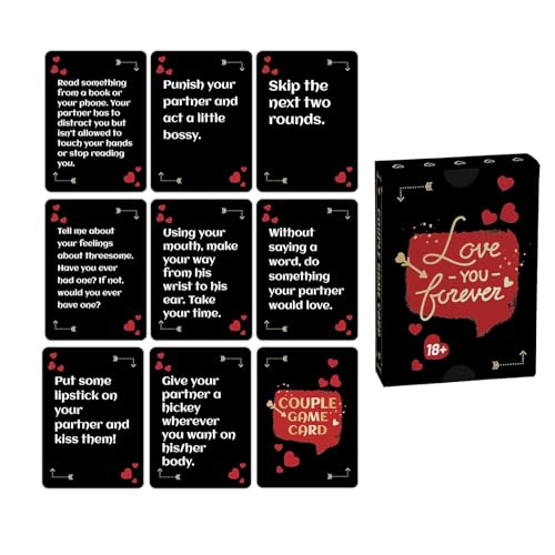 Générique Card Games for Paare, Funny Tabletop Games, 50 Herausforderungen und Fragen Kartendeck, perfekt für Date Night und Valentine's Day, Engaging Tabletop Game für Paare, Schwarz Farbe von Générique