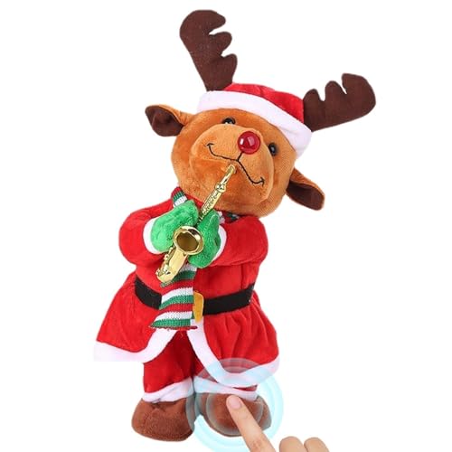 Générique Christmas Dancing Toys – Christmas Plush Toy | Electric Christmas Ornaments Stuffed Toy | Swing Dancing Plush Toys with Simulation Saxophon Decorative Christmas Birthday Toy von Générique