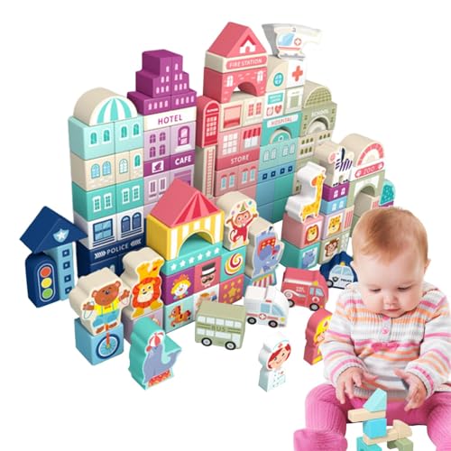 Générique City Building Blocks, Educational Kids Stacking Set, Creative Scene Bricks Kit, Portable Assembly Playset, Fun Interactive Learning Toy for Early Development, and Skill Building von Générique