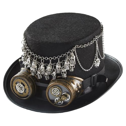 Générique Cosplay Hat, Steampunk, Top Hat, abnehmbar, Goggles Hat, Halloween Vintage Hat, Steampunk, Top Hut mit abnehmbarer Brille, Vintage, Steampunk-Hut für Halloween, Partys Générique Cosplay Hat, Steampunk, Top Hat, abnehmbar, Goggles Hat, Halloween Vintage Hat, Steampunk, Top Hut mit abnehmbarer Brille, Vintage, Steampunk-Hut für Halloween, Partys von Générique