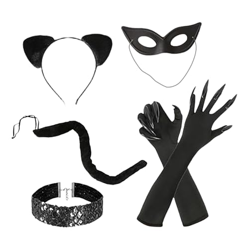 Générique Damenkostüm – Halloween-Set, Maskenball-Outfit | Cosplay-Outfit mit schwarzer Katze, Erwachsenen-Abendkleid, gruseliges Kostüm für Damen, festliches Outfit Générique Damenkostüm – Halloween-Set, Maskenball-Outfit | Cosplay-Outfit mit schwarzer Katze, Erwachsenen-Abendkleid, gruseliges Kostüm für Damen, festliches Outfit von Générique