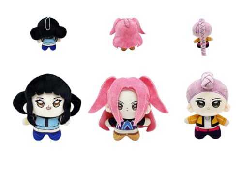 Générique Demon Hunter Boys and Girls Schlüsselanhänger, Plüsch, Baby, Rumi, Mira, Zoe, Abby, niedliche Saja Boy Charaktere, Plüschpuppe, Plüschtiere, niedliche Cartoons, kreatives Geschenk für Fans von Générique