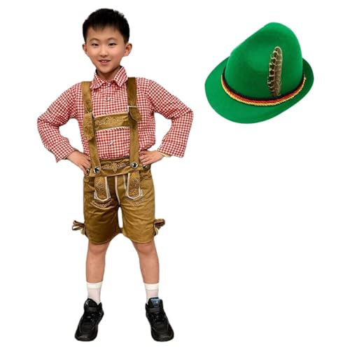 Générique Deutsches Kinderkostüm Oktoberfest für Kindertag Show und Tradition mit Federhut Verkleidung Kinder T536 von Générique