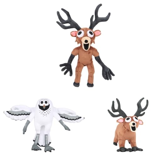 Générique Dieses Set mit 3 Plüschtieren "99 Nächte im Wald" zeigt den bösen Hirsch aus dem Videospiel. Ein ideales Weihnachts- und Halloween-Geschenk für Kinder, die gerne Videospiele lieben. von Générique