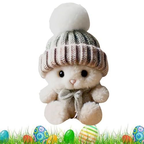 Générique Easter Bunny Stuffed Tier, niedliches Plüsch-Spielzeug mit Inspirationskarte, handgefertigt, weicher , kleine festliche Dekoration (1 Pack), Emotionales Geschenk für Kinder von Générique
