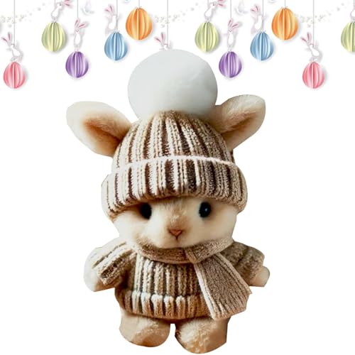 Générique Easter Bunny Stuffed Tier, niedliches Plüsch-Spielzeug mit Inspirationskarte, handgefertigt, weicher , kleine festliche Dekoration (1 Pack), Emotionales Geschenk für Kinder von Générique