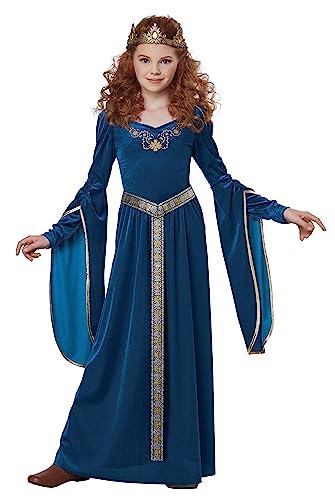 Generique - Edles Mittelalter-Prinzessin Karnevalskostüm für Mädchen blau-Gold - 116 (4-6 Jahre) von California Costumes