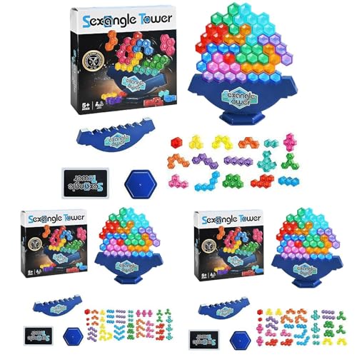 Générique Educational Stacking Blocks, Hexagonal Balance Blocks, Interactive Learning Toys, Kognitive Entwicklung, feine Motorskills für Party Favoriten, 89 x 6,89 x 2,36 Zoll von Générique