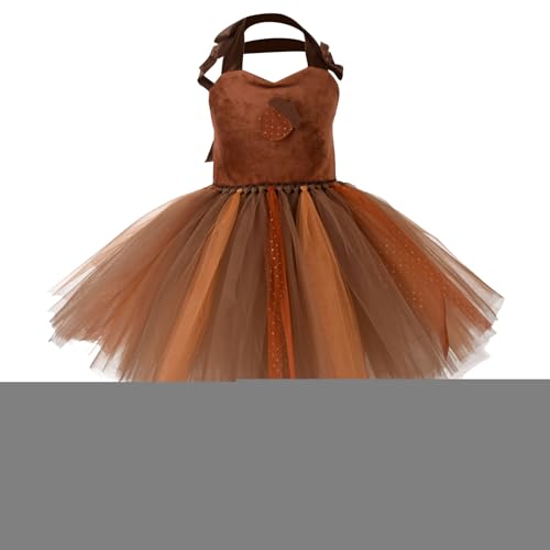 Générique Eichhörnchen-Kostüm für Halloween-Kostüm, Tierverkleidung, Halloween-Cosplay, Tutu- mit Ohren, Stirnband, Schwanz für Mädchen im Alter von 1 bis 12 Jahren von Générique