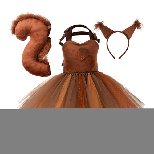Générique Eichhörnchenkostüm für | niedliches Tier für Kleinkinder | Halloween-Cosplay, Tutu- mit Ohren, Stirnband, Schwanz für Mädchen im Alter von 1 bis 12 Jahren Générique Eichhörnchenkostüm für | niedliches Tier für Kleinkinder | Halloween-Cosplay, Tutu- mit Ohren, Stirnband, Schwanz für Mädchen im Alter von 1 bis 12 Jahren von Générique
