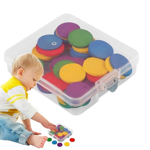 Générique Farbzählchips, Zählung von Manipulatoren | 50 Stück Math Commers Rounds Rounds – Brain Developmental Toy School Teaching Supplies für Zuhause, Schule, Reisen von Générique