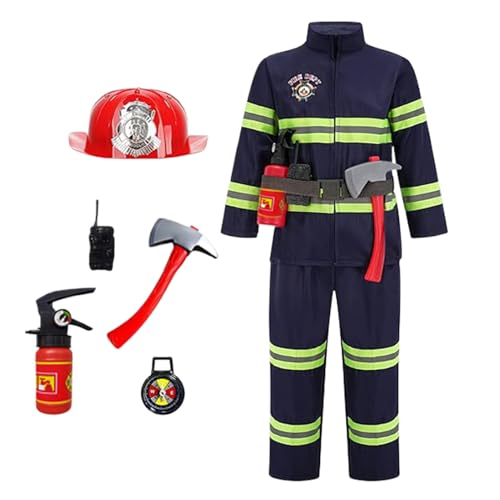 Générique Feuerwehrmann-Kostüm für Kleinkinder – Ankleiden Sie sich das Spielen von | Spiel mit Feuerlöscher – Feuerwehrmann ist in Marineblau und Rot gestaltet Générique Feuerwehrmann-Kostüm für Kleinkinder – Ankleiden Sie sich das Spielen von | Spiel mit Feuerlöscher – Feuerwehrmann ist in Marineblau und Rot gestaltet von Générique