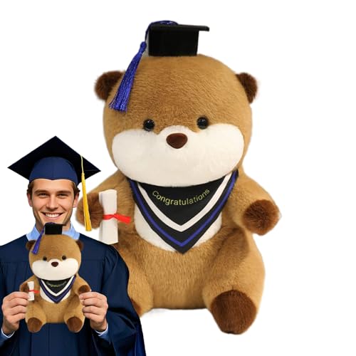 Générique Graduation Stuffed Animal, Cute Otters Throw, 9,13 x 3,43 Zoll realistisches Plüschtier, Tiermütze, Weihnachts-Party-Dekoration für Zimmer, Geburtstag, Valentinstag Générique Graduation Stuffed Animal, Cute Otters Throw, 9,13 x 3,43 Zoll realistisches Plüschtier, Tiermütze, Weihnachts-Party-Dekoration für Zimmer, Geburtstag, Valentinstag von Générique