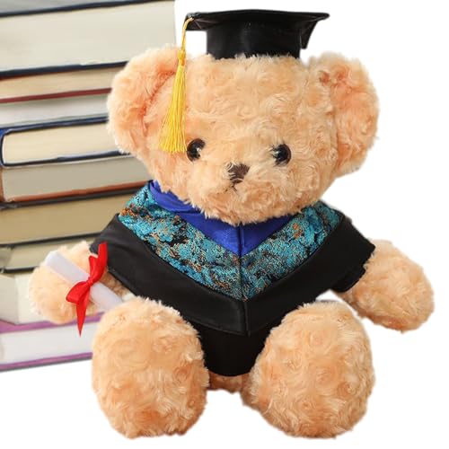 Générique Graduation Stuffed Animal, Cute Plush Bear Throw Pillow, 39 cm, Soft Graduation Gift with Hat and Clothes, Adorable Keepsake for Friends, Relatives, College von Générique
