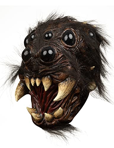 Generique - Spinnenkopf-Maske Halloween-Maske schwarz-beige von Ghoulish Productions