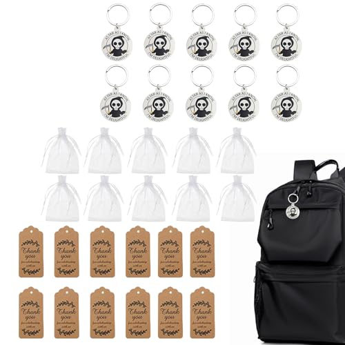 Générique Gruseliger Schlüsselanhänger | 12 Stück Schädel Halloween Schlüsselanhänger | Niedlicher Anhänger Charme Dekorationen Zubehör für Schulranzen Tasche Schulparty Weihnachten von Générique