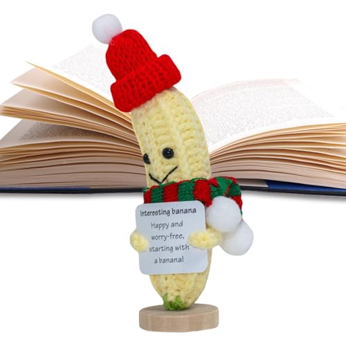 Générique Haken Banana Doll – Kleines Häkelspielzeug für Weihnachten, emotionale Unterstützung für Weihnachten, 15 cm, Banana, Tripted Dollt, niedlich, Tischdekoration, Handwerker, Ornament für von Générique