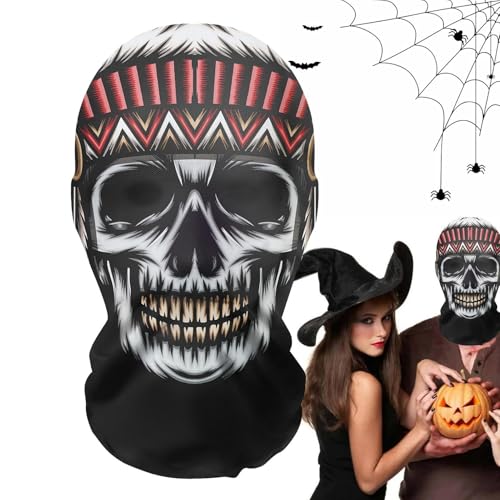 Générique Halloween Horror Maske, Gruselige Halloween Maske, Horror Funny Mesh Full Kopfbedeckung Realistische und atmungsaktive Geistermaske für Maskenparty und Cosplay von Générique