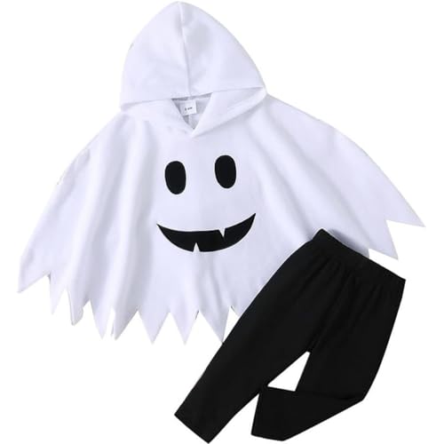 Générique Halloween-Kostüm, Baby, Jungen, Mädchen, Halloween-Kostüm, Baby, Unisex, 3 Monate – 3 Jahre, 2-teiliges Set, Cosplay, Geist, Umhang + Hose von Générique