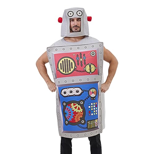 Générique Halloween-Kostüm, Roboter-Kostüme für Erwachsene, lustig und atmungsaktiv, Cosplay-Set, bequem, für Rollenspiele, Halloween von Générique
