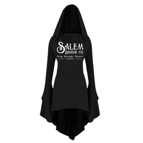 Générique Halloween Kostüm Mittelalterliche Kleider für Frauen Retro Vampir und Hexe mit Umhang Gothic Victoria Renaissance Cosplay Karneval Verkleidung Halloween Maxikleid von Générique