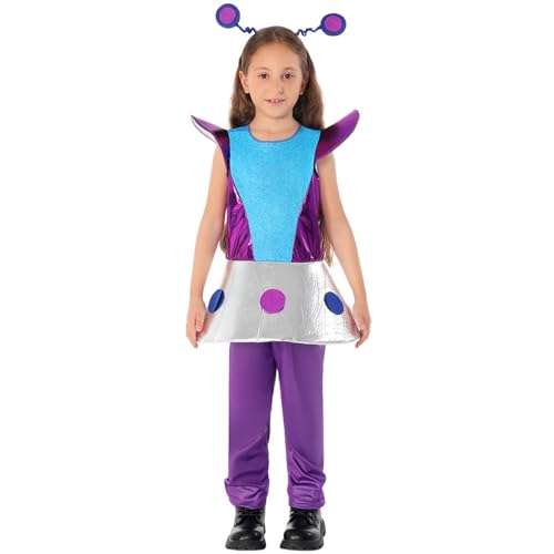 Générique Halloween-Kostüm für Kinder, Alien, Cosplay, für Rollenspiele, Show, Kostümparty, mit Zubehör für 3 bis 15 Jahre, Verkleidung für Kinder, Halloween, T465 von Générique