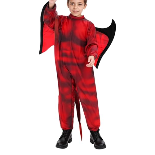Générique Halloween-Kostüm für Kinder, Dämon, Hölle, Cosplay, für Rollenspiel, Kindergarten, Show und Kostümparty, mit bedrucktem Schwanz für 3 bis 15 Jahre, Verkleidung für Kinder, Halloween, T585 Générique Halloween-Kostüm für Kinder, Dämon, Hölle, Cosplay, für Rollenspiel, Kindergarten, Show und Kostümparty, mit bedrucktem Schwanz für 3 bis 15 Jahre, Verkleidung für Kinder, Halloween, T585 von Générique