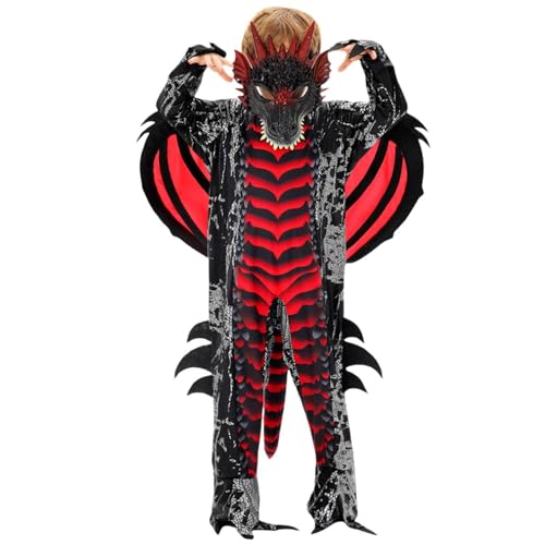 Générique Halloween-Kostüm für Kinder, Dinosaurier, Dämon, Cosplay, für Rollenspiel, Show und gruselige Kostümparty, für 3 bis 13 Jahre, Verkleidung für Kinder, Halloween, T258 von Générique