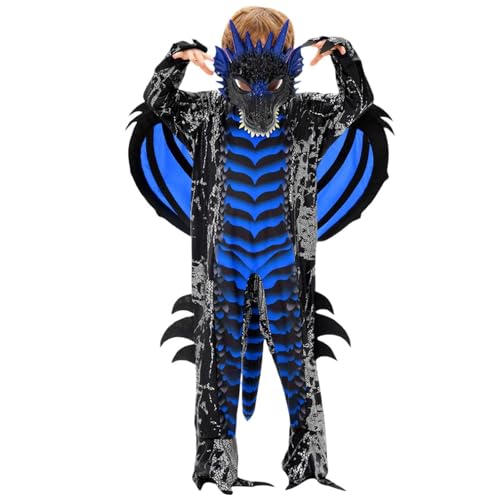 Générique Halloween-Kostüm für Kinder, Dinosaurier, Dämon, Cosplay, für Rollenspiel, Show und gruselige Verkleidungsparty, für 3 bis 13 Jahre, Verkleidung für Kinder, Halloween, T478 von Générique