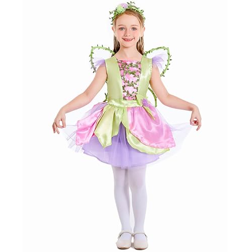 Générique Halloween-Kostüm für Kinder, Fee, Schmetterlingsflügel, für Shows, Kostümpartys und Cosplay, mit rosa Kleid, für 4 bis 12 Jahre, Verkleidung für Kinder, Halloween, T279 Générique Halloween-Kostüm für Kinder, Fee, Schmetterlingsflügel, für Shows, Kostümpartys und Cosplay, mit rosa Kleid, für 4 bis 12 Jahre, Verkleidung für Kinder, Halloween, T279 von Générique