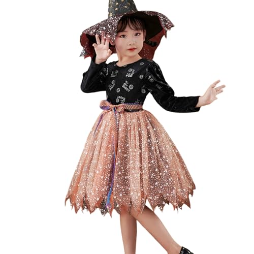 Générique Halloween-Kostüm für Kinder, Hexenkleid für Kostümparty, Cosplay und Show, mit spitzem Hut, für 3 bis 15 Jahre, Verkleidung für Kinder, Halloween, T721 Générique Halloween-Kostüm für Kinder, Hexenkleid für Kostümparty, Cosplay und Show, mit spitzem Hut, für 3 bis 15 Jahre, Verkleidung für Kinder, Halloween, T721 von Générique