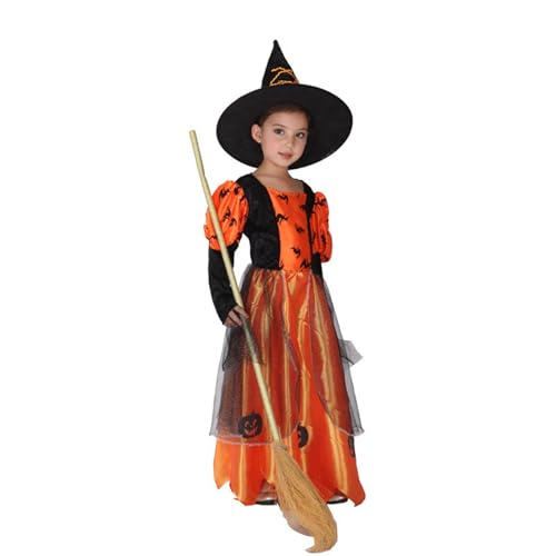 Générique Halloween-Kostüm für Kinder, Hexenkleid für Party, Alltag, Rollenspiel, mit magischem Zubehör, Verkleidung für Kinder, Halloween, T728 Générique Halloween-Kostüm für Kinder, Hexenkleid für Party, Alltag, Rollenspiel, mit magischem Zubehör, Verkleidung für Kinder, Halloween, T728 von Générique