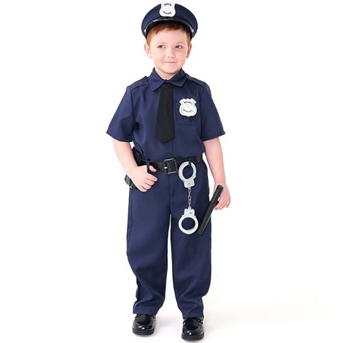 Générique Halloween-Kostüm für Kinder, Polizist, Cosplay, für Rollenspiele, Kostümpartys und Shows, mit blauer Uniform, Verkleidung für Kinder, Halloween, T640 Générique Halloween-Kostüm für Kinder, Polizist, Cosplay, für Rollenspiele, Kostümpartys und Shows, mit blauer Uniform, Verkleidung für Kinder, Halloween, T640 von Générique