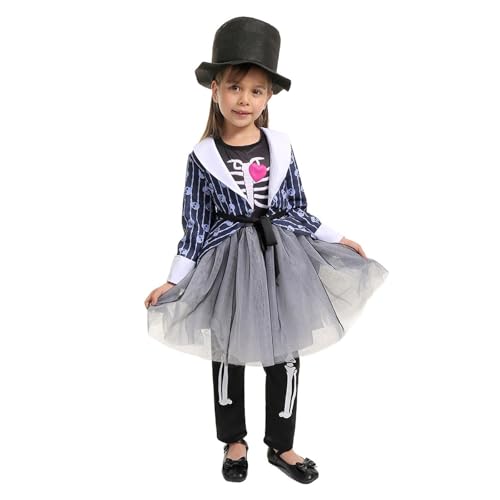 Générique Halloween-Kostüm für Kinder, gruseliges Skelett, für Rollenspiel und Kostümpartys, mit Knochen-Design für 5 bis 12 Jahre, Verkleidung für Kinder, Halloween, T685 Générique Halloween-Kostüm für Kinder, gruseliges Skelett, für Rollenspiel und Kostümpartys, mit Knochen-Design für 5 bis 12 Jahre, Verkleidung für Kinder, Halloween, T685 von Générique