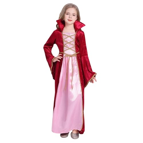 Générique Halloween-Kostüm für Kinder, mittelalterliches Kleid, Königin, Hexe, Vampir für Party, Verkleidung, Cosplay und Bühnenshow, Halloween-Kostüm, Kinder, T382 Générique Halloween-Kostüm für Kinder, mittelalterliches Kleid, Königin, Hexe, Vampir für Party, Verkleidung, Cosplay und Bühnenshow, Halloween-Kostüm, Kinder, T382 von Générique