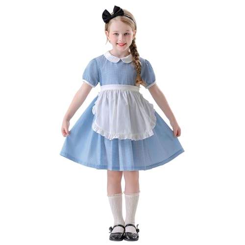Générique Halloween-Kostüm für Mädchen, Blau, Cosplay, für Kostümpartys und Rollenspiele, mit eleganter Schürze, Halloween-Kostüm für Mädchen von Générique