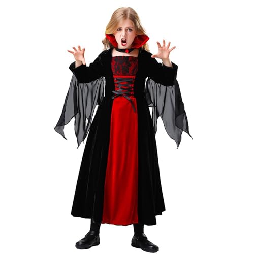 Générique Halloween-Kostüm für Mädchen, Dämon, Königin, für Party, Verkleidungen, Rollenspiele und Kleid, Cosplay, für 5 bis 12 Jahre, Halloween-Kostüm, Mädchen, T227 Générique Halloween-Kostüm für Mädchen, Dämon, Königin, für Party, Verkleidungen, Rollenspiele und Kleid, Cosplay, für 5 bis 12 Jahre, Halloween-Kostüm, Mädchen, T227 von Générique