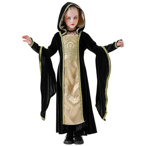 Générique Halloween-Kostüm für Mädchen, Mittelalterliche Königin, Hof, Kleid für Party, Verkleidungen, Cosplay und Show, elegant, für 5 bis 12 Jahre, Prinzessinnen-Kostüm, Mädchen, T402 von Générique