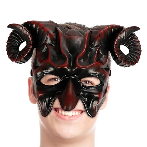 Générique Halloween-Maske, Horn, Tier-Kopfmaske, realistisch, Gesichtsmasken, Halloween, Karneval, Partys, Scary Tier, Halloween, Tier-Maske, Kostüm für Halloween Générique Halloween-Maske, Horn, Tier-Kopfmaske, realistisch, Gesichtsmasken, Halloween, Karneval, Partys, Scary Tier, Halloween, Tier-Maske, Kostüm für Halloween von Générique
