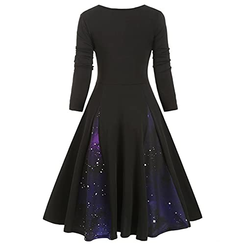 Générique Halloween Mittelalterliches Kleid für Damen Vintage Langes Kleid Gothic Viktorianisch Renaissance Cosplay Mittelalter Karneval Kostüm mit langen Ärmeln Halloween-Kostüme von Générique