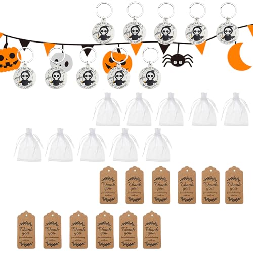 Générique Halloween-Schlüsselanhänger, 12 Stück, niedlicher Anhänger, Charme, Dekoration, Zubehör für Schultasche, Party, Schule, Weihnachten von Générique