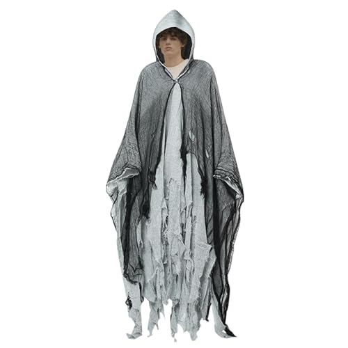 Générique Halloween-Umhang – Gruseliger Umhang mit Kapuze für Erwachsene – Cosplay-Kostüm für Spukhaus, Show, Rollenspiel und Halloween-Party Générique Halloween-Umhang – Gruseliger Umhang mit Kapuze für Erwachsene – Cosplay-Kostüm für Spukhaus, Show, Rollenspiel und Halloween-Party von Générique