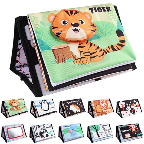 Générique High Contrast Baby Books, einfach, schwarz und weiß, interaktive Gehirnentwicklung, Soft Sensory Cloth Activity Toy for Early Learning, 8.86 x 5.71 x 5.31 Zoll von Générique