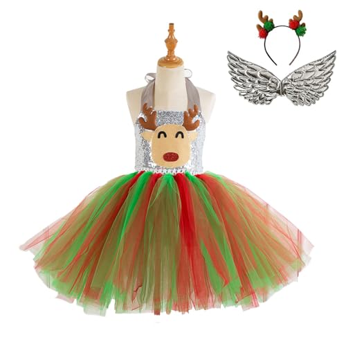 Générique Hirschkostüm für Mädchen, Rentier-Kostüm für | Tutu- , Cosplay-Outfit, Tüllkleid, Weihnachtskostüm mit Stirnband mit Feenflügeln, Partyoutfit Générique Hirschkostüm für Mädchen, Rentier-Kostüm für | Tutu- , Cosplay-Outfit, Tüllkleid, Weihnachtskostüm mit Stirnband mit Feenflügeln, Partyoutfit von Générique